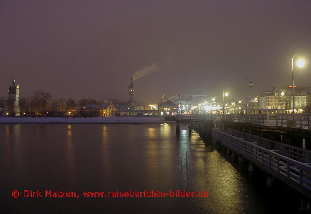 Sopot (Zoppot), Blick von der Mole nachts