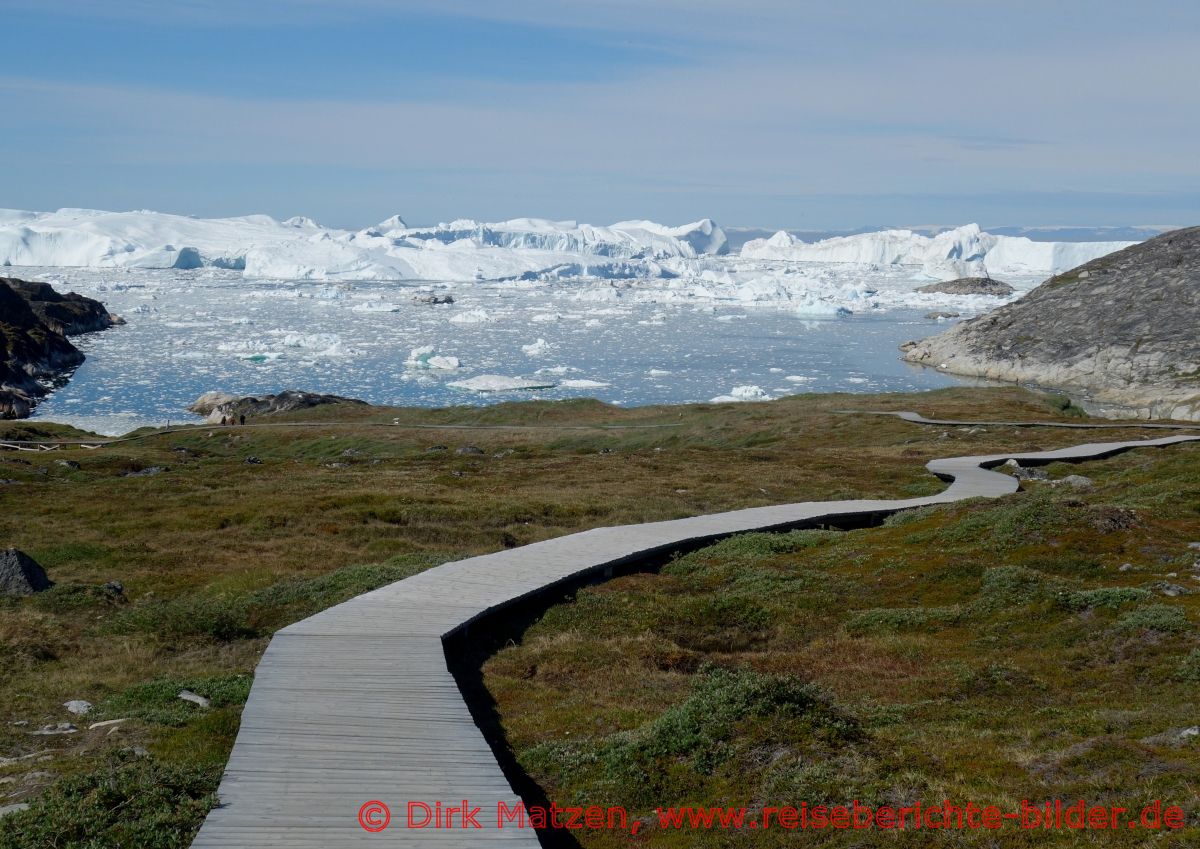 Ilulissat, Holzweg zum Eisfjord