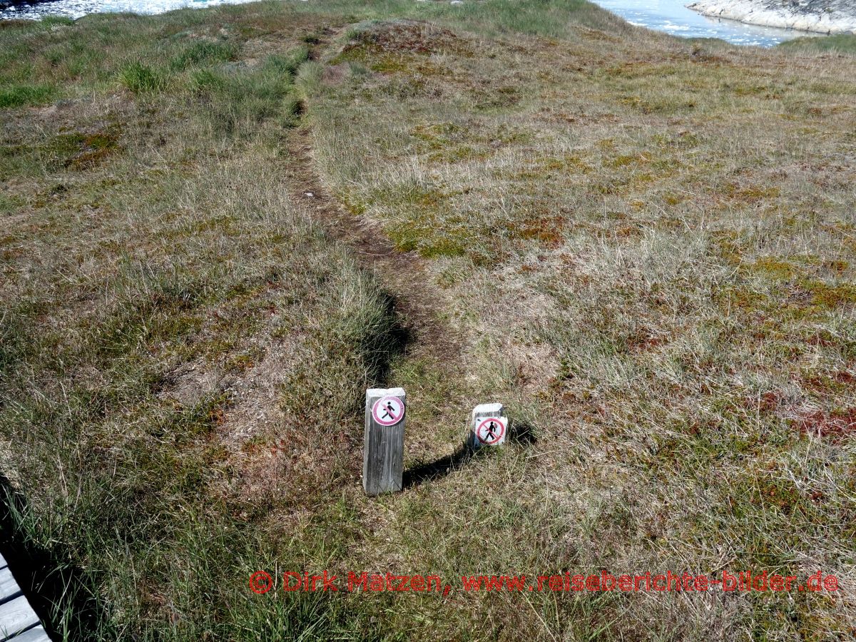 Ilulissat, Schild Durchgangsverbot