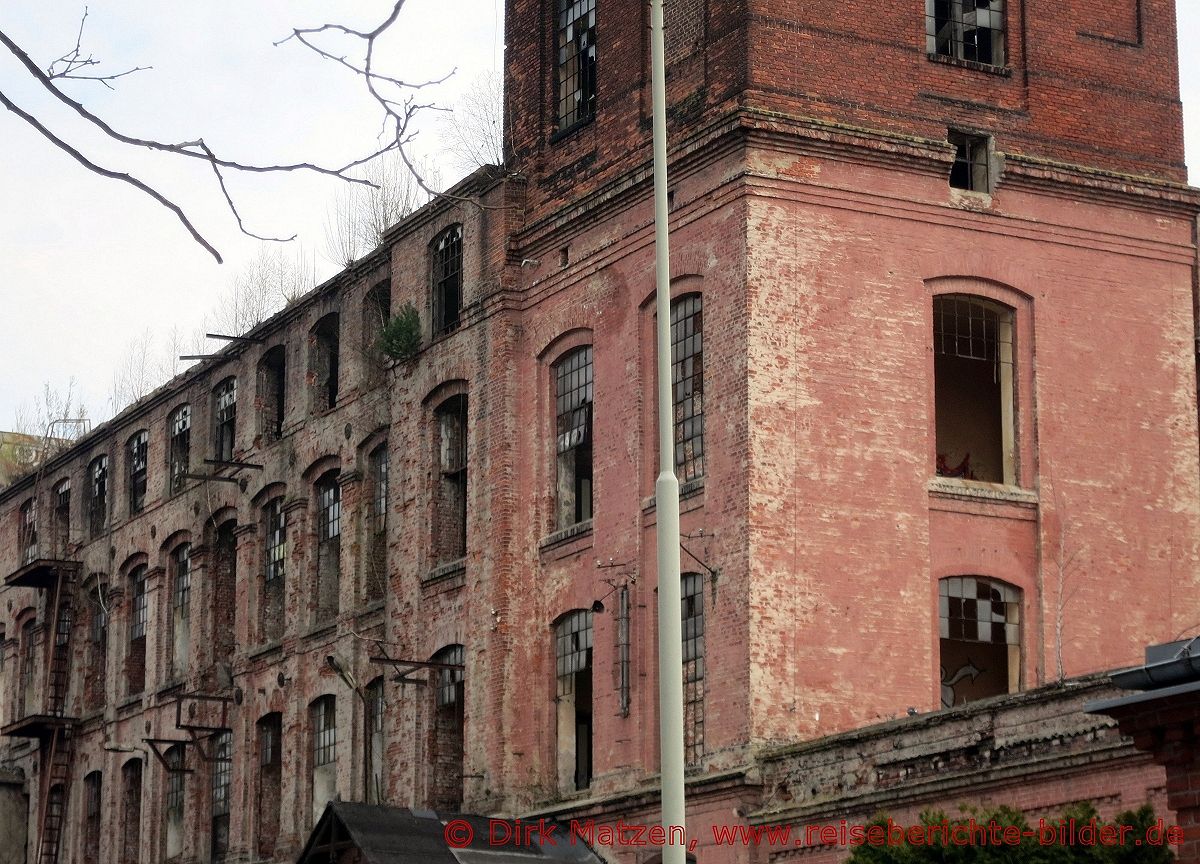 Lodz, Ruinen einer alten Fabrik