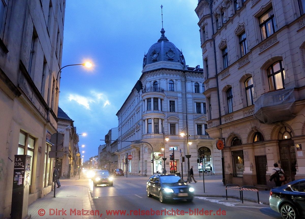 Lodz, Blick durch die Strasse Rewolucji 1905 roku