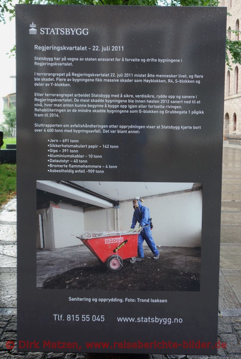 Oslo, Infotafel Bombenattentat