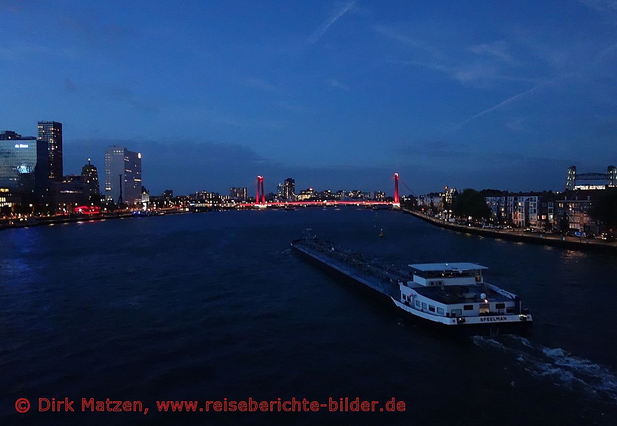 Rotterdam, Willemsbrug abends