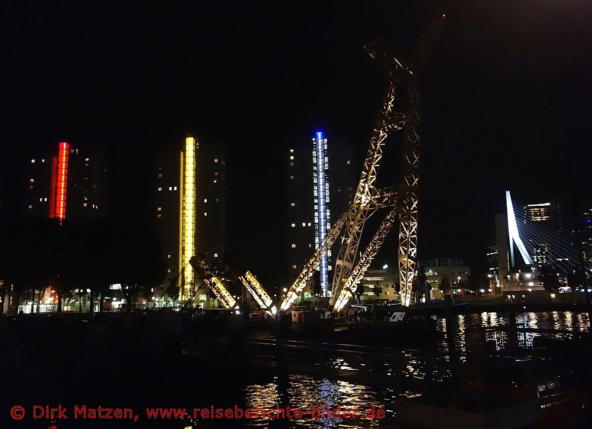 Rotterdam, Museumshafen nachts