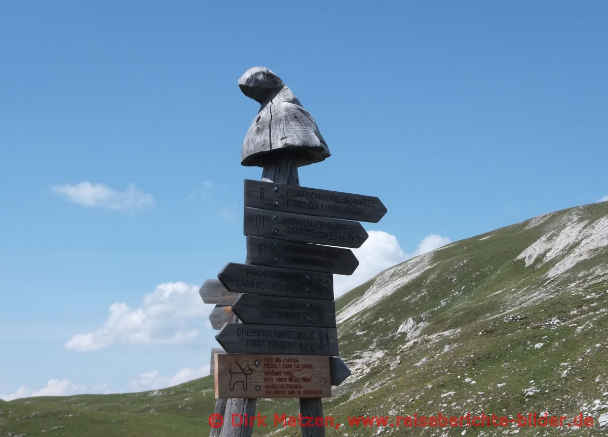 Sdtirol, Beschilderung der Wanderwege